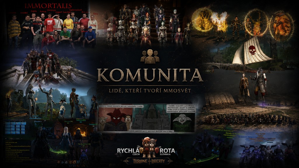 Koláž komunity MMOSVĚT, hráči, guildy a herní momenty